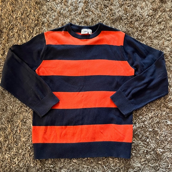 Children’s Place Size 14 Dress Sweater , orange & navy stripe, good condition - Picture 1 of 6